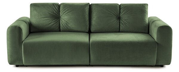 Canapea Extensibilă 3 locuri GEORGIA, cu 2 lăzi depozitare, 248x110x90 cm, Verde-Havana