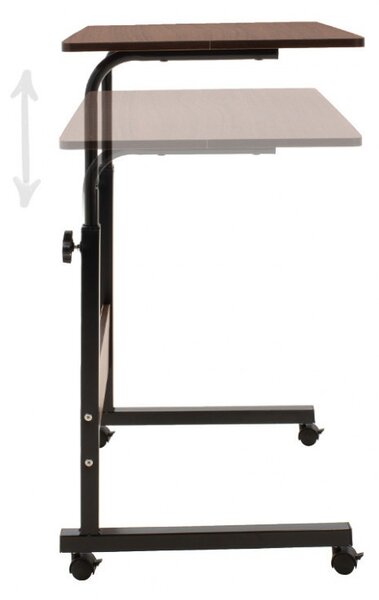 Birou ajustabil Pako World, model Piper, 60x69-90x40 cm, Stejar inchis/Negru