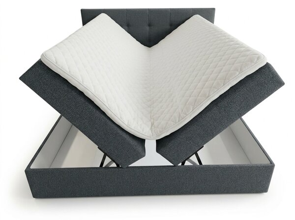 Pat tapițat boxspring DIRELIS VIBE 140x200 cm gri închis Saltele: Saltea cu arcuri Bonell