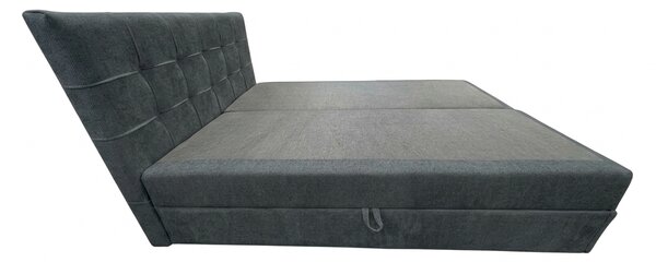 Pat tapițat boxspring DIRELIS VIBE 140x200 cm gri închis Saltele: Saltea cu arcuri Bonell