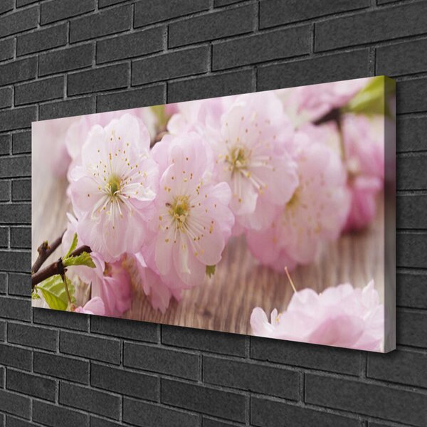 Tablou pe panza canvas Filiala Flori Floral Brown roz