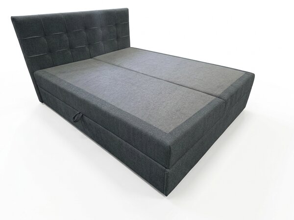 Pat tapițat boxspring DIRELIS VIBE 140x200 cm gri închis Saltele: Saltea cu arcuri Bonell