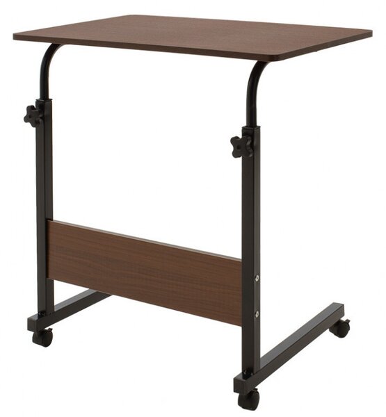 Birou ajustabil Pako World, model Piper, 60x69-90x40 cm, Stejar inchis/Negru