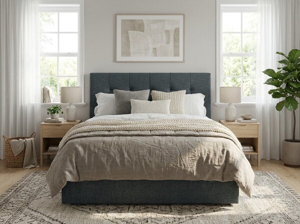 Pat tapițat boxspring DIRELIS VIBE 140x200 cm gri închis Saltele: Saltea cu arcuri Bonell