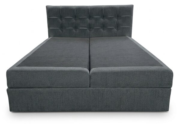 Pat tapițat boxspring DIRELIS VIBE 140x200 cm gri închis Saltele: Saltea cu arcuri Bonell