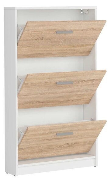 Pantofar NEPO PLUS, stejar sonoma/alb, PAL laminat, 70x18x121 cm