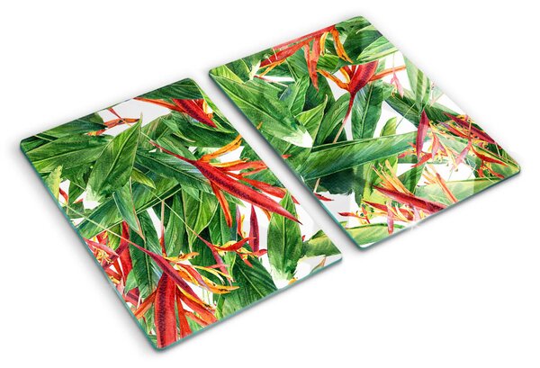 Tocător de bucătărie Frunze și flori tropicale