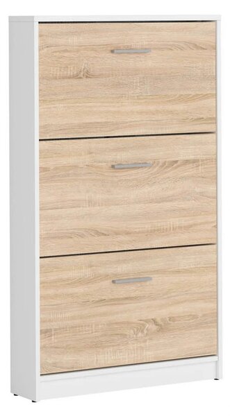 Pantofar NEPO PLUS, stejar sonoma/alb, PAL laminat, 70x18x121 cm