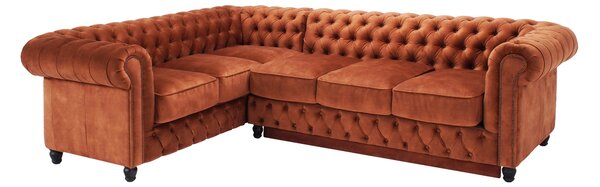 Canapea extensibilă din catifea Chesterfield Fleming 205 cm Truffle T13