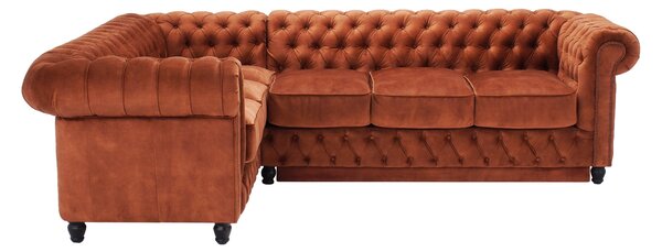 Canapea extensibilă din catifea Chesterfield Fleming 205 cm Truffle T13