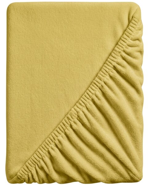 Cearsaf Cocolino microplus cu elastic SOFT 90x200 cm mustar