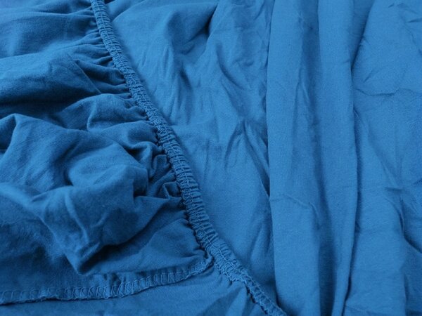 Cearsaf Jersey albastru 90 x 200 cm