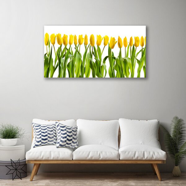 Tablou pe panza canvas Lalele Floral Verde Galben