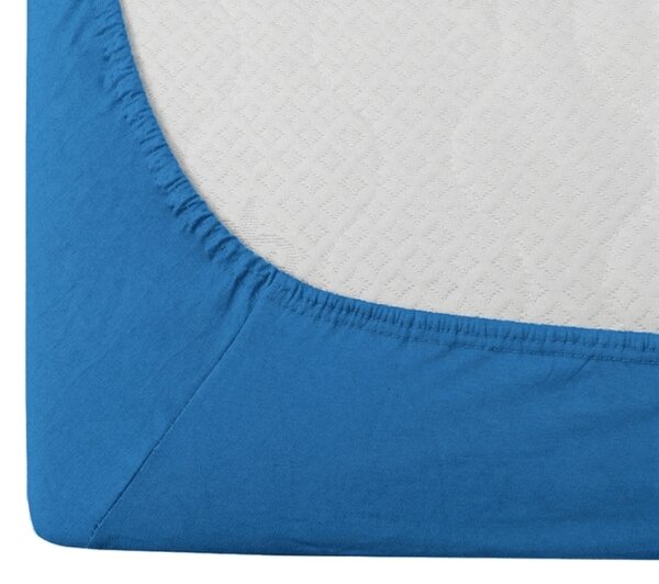 Cearsaf Jersey albastru 90 x 200 cm