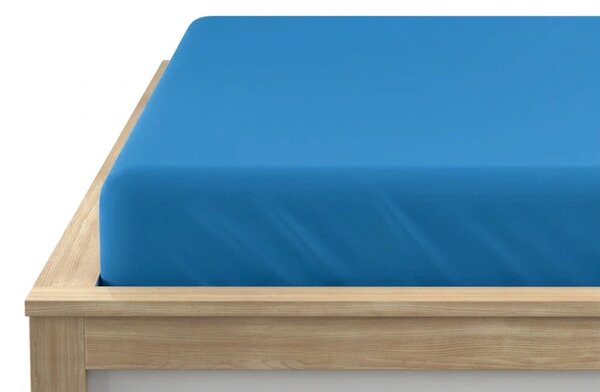 Cearsaf Jersey albastru 90 x 200 cm