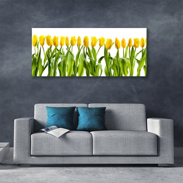 Tablou pe panza canvas Lalele Floral Verde Galben