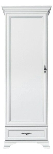 Dulap alb living IDENTO, PAL, cu o usa si un sertar, 70x43x210 cm
