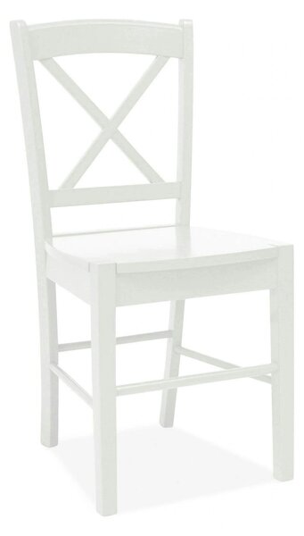 Scaun alb lemn masiv CD-56, 40x36x85 cm