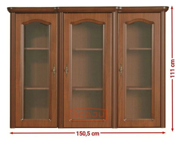 Vitrina NATALIA NAD150, visin primavera, PAL/sticla securizata, 151x45