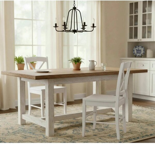Scaun alb lemn masiv CD-56, 40x36x85 cm