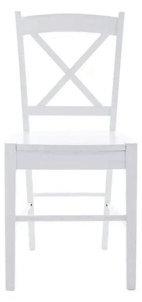 Scaun alb lemn masiv CD-56, 40x36x85 cm