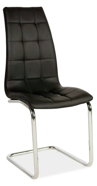 Scaun H103, negru/crom, piele ecologica/metal, 42X43X102 cm