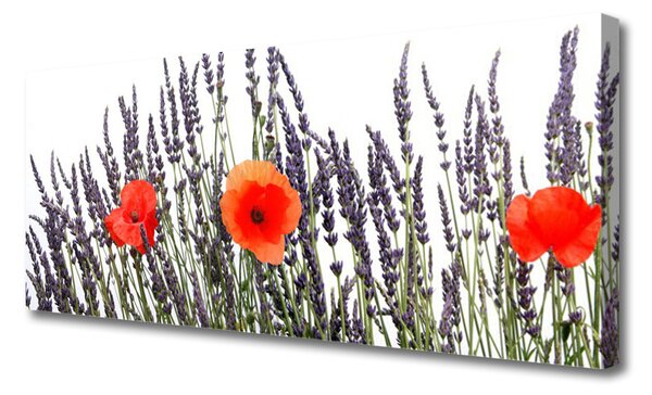 Tablou pe panza canvas Flori Floral Violet Roșu Verde