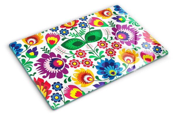 Tocător din sticlă Model floral popular