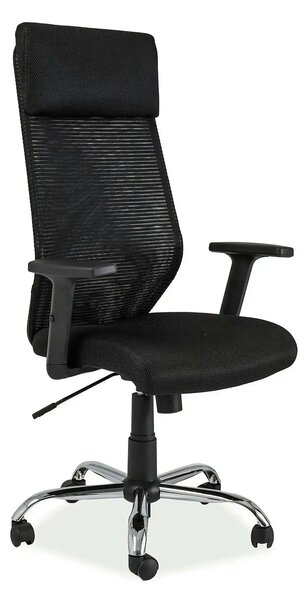 Scaun de birou Q-211, negru, stofa mesh/metal, 69x46x115/124 cm