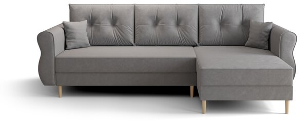 Canapea extensibila de colt SILVIANO, gri, reversibila, 230x140 cm