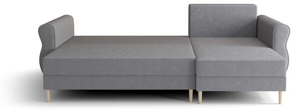 Canapea extensibila de colt SILVIANO, gri, reversibila, 230x140 cm