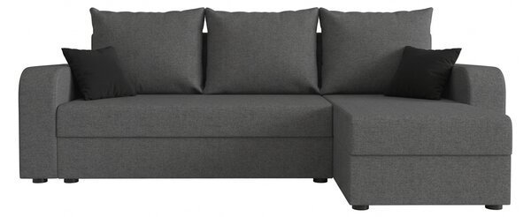 Coltar extensibil de colt VALERIO, gri inchis, reversibil, 238x140 cm + 2 perne GRATUIT