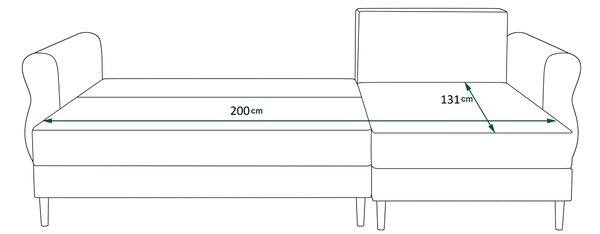 Canapea extensibila de colt SILVIANO, gri, reversibila, 230x140 cm