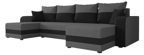 Coltar extensibil in forma de U VALERIO, gri inchis/antracit, 305x140 cm