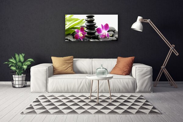 Tablou pe panza canvas Pietrele de flori Art Rosu Negru