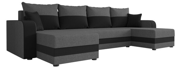 Coltar extensibil in forma de U VALERIO, gri inchis/antracit, 305x140 cm