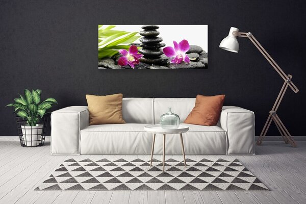 Tablou pe panza canvas Pietrele de flori Art Rosu Negru