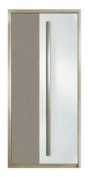 Dulap ROMA 1, stejar/alb lucios/gri mat, PAL laminat/insertii PVC, cu