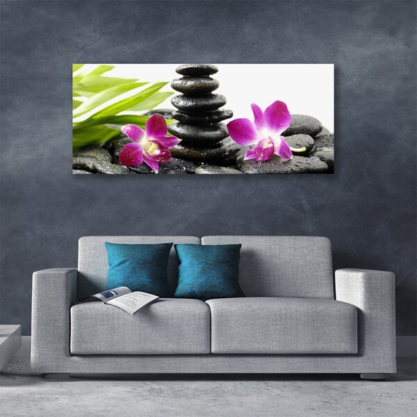 Tablou pe panza canvas Pietrele de flori Art Rosu Negru