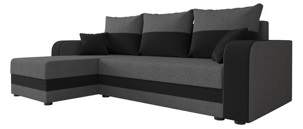 Coltar extensibil de colt VALERIO, gri inchis/antracit, reversibil, 238x140 cm + 2 perne GRATUIT