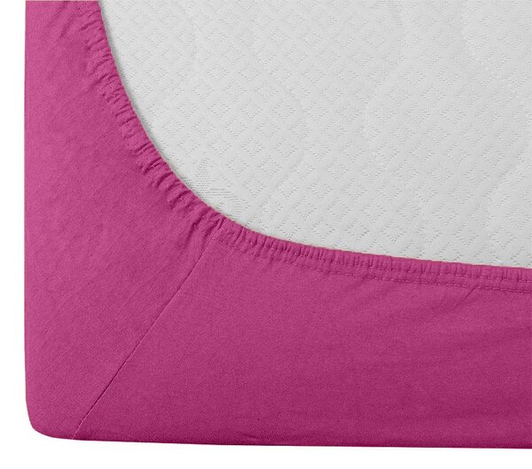Cearsaf din bumbac cu elastic STANDARD 90 x 200 cm purpurove