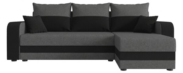 Coltar extensibil de colt VALERIO, gri inchis/antracit, reversibil, 238x140 cm + 2 perne GRATUIT