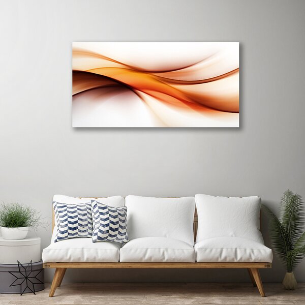 Tablou pe panza canvas Abstracție Art Alb Brun Galben