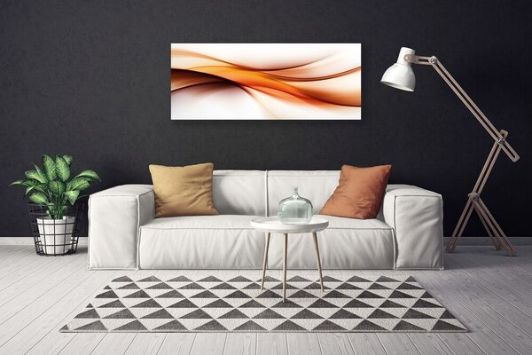 Tablou pe panza canvas Abstracție Art Alb Brun Galben