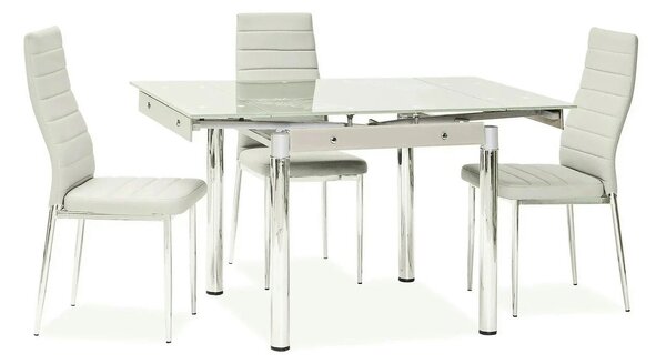 Scaun tapitat H261 BIS, crem, piele ecologica/metal, 40X38X96 cm