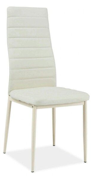Scaun tapitat H261 BIS, crem, piele ecologica/metal, 40X38X96 cm