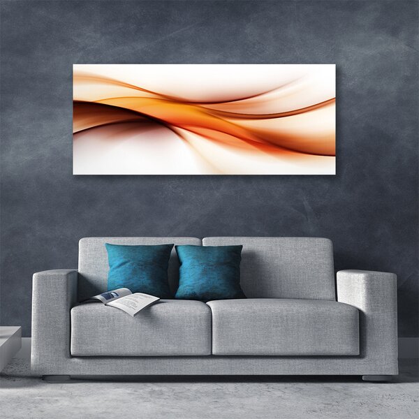 Tablou pe panza canvas Abstracție Art Alb Brun Galben