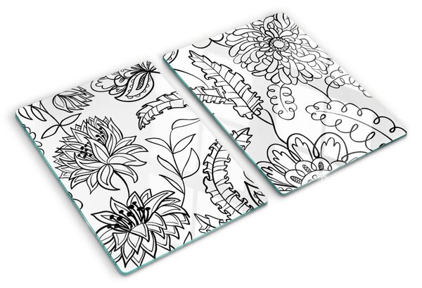 Tocător de bucătărie Model floral de doodle