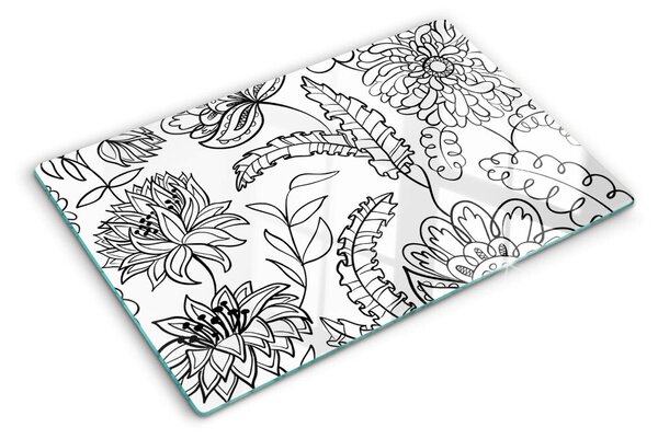 Tocător de bucătărie Model floral de doodle