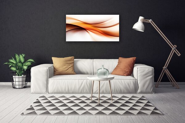 Tablou pe panza canvas Abstracție Art Alb Brun Galben